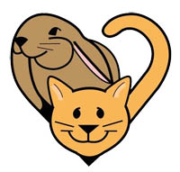 Furry Friends Animal Rescue logo of happy rabbit and cat